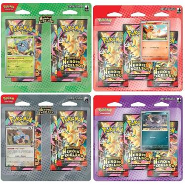Imagem de Kit Blister Pokemón Me02.5 Herois Excelsos 84 Cartas + 4 Promos Tangel