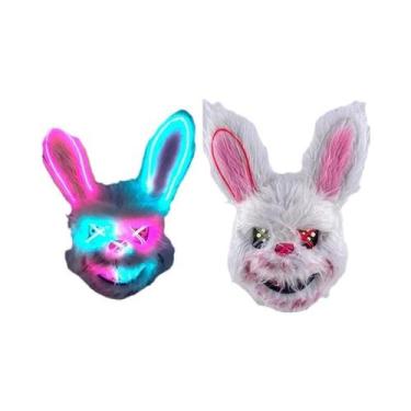 Imagem de Máscara De Coelho LED Assustadora Para Fantasia De Halloween, Acessóri