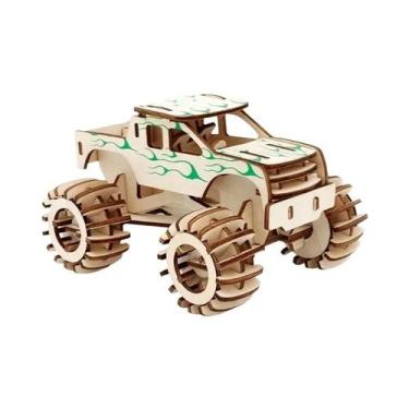 Imagem de Quebra-Cabeça 3D De Madeira DIY Para Crianças, Modelo De Carro Feito À