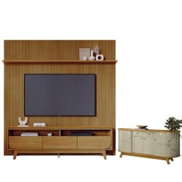 Imagem de Estante Home Theater Com Bancada Suspensa Luna com Aparador para Sala 
