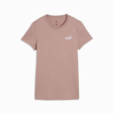 Imagem de Camiseta Puma Essentials Small No. 1 Logo Tee - MARRON P-Feminino