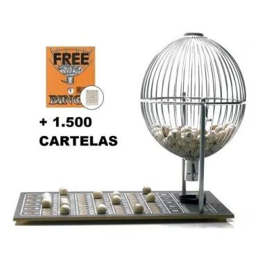 Imagem de Bingo Globo Metálico N3 Completo com 1.500 Cartelas Treis Reis