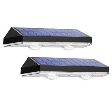 Imagem de Luzes De Cerca Solar RGB Branco Quente 2PCS, Lâmpada Decorativa LED À 