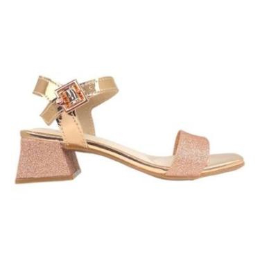 Imagem de Sandalia Infantil Molekinha Salto Baixo Bloco Brilho 2347100-Feminino