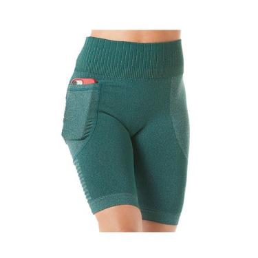 Imagem de Bermuda Fitness Violino Ultraleve DeMillus 094350 P/ Celular, Verdeesm