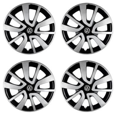 Imagem de Jogo 4 Calota Aro 15 Gol G5 G6 G7 Voyage Saveiro Preto Prata - Garagem