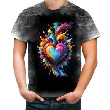 Imagem de Camiseta Desgaste do Orgulho LGBT Coração Amor 22 - DESIGN CAMISETAS, 