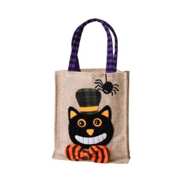 Imagem de Bolsa De Halloween Em TNT: Saco De Doces De Abóbora Para O Festival Fa