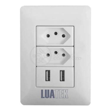 Imagem de Tomada de Parede com Usb Modelo Luxo para Carregamento de Dispositivos Moveis Bivolt Branco Smart Bracelet