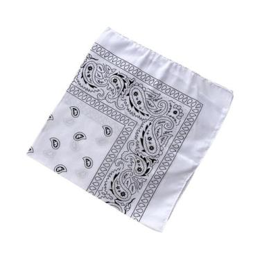 Imagem de Bandana Unissex Estampada Paisley Para Cabelo, Lenço Quadrado Esportiv