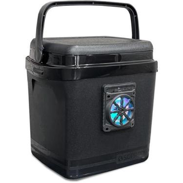 Imagem de Caixa Térmica 22L com Som Bluetooth USB FM LED RGB Bateria - Caixa Ter