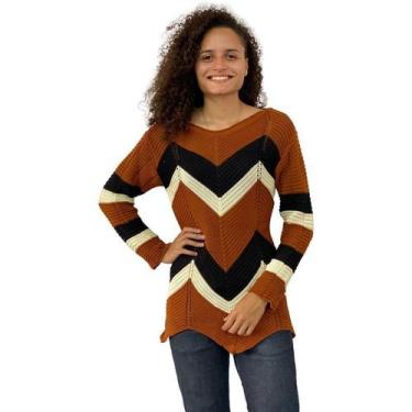 Imagem de Blusa De Tricot Feminina Corações Inverno Frio Malha 467 - Deeyaa, U, 