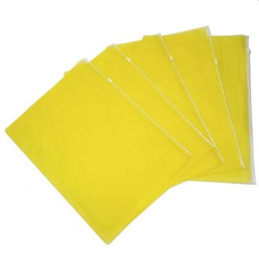 Imagem de Kit 5 Pasta Documentos Fechamento Zip Zap Escritório - amarelo - Luthi