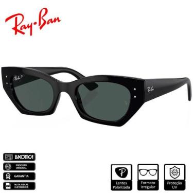 Imagem de Óculos de Sol Ray-Ban Original Zena Bio-Based Preto Polido Cinza Es Po