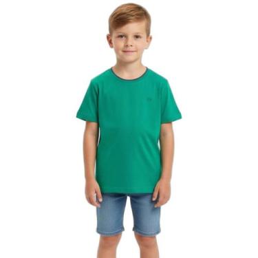 Imagem de Camiseta Meninos Manga Curta Infantil Ogochi Essencial, 5424 verde flo