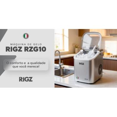 Imagem de Máquina de Gelo RIGZ RGZ10 12kg 9 Cubos por Ciclo 100W Prata, 220V
