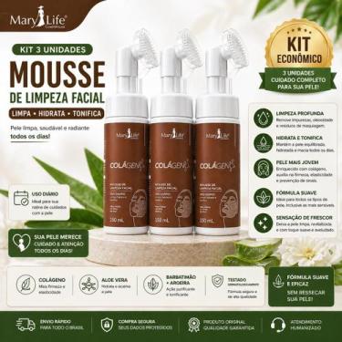 Imagem de Mousse de Limpeza Facial Colágeno Mary Life 150ml Espuma de Limpeza Hi