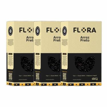 Imagem de Kit 3X: Arroz Preto Flora 500g