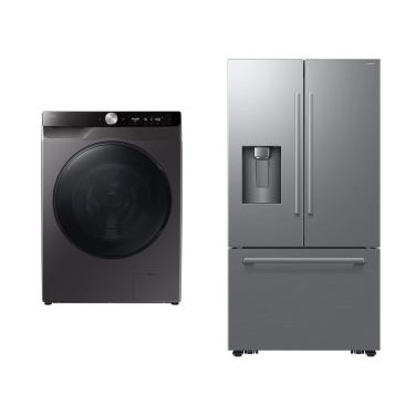 Imagem de Lava e seca Samsung WD13 Inox 220 + Geladeira Samsung French Door RF70H 664L 220