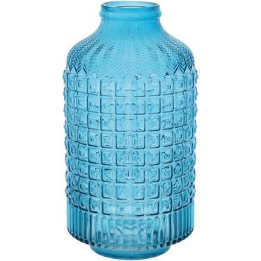 Imagem de Garrafa Aimez Home&Co 31x17x17cm Vidro Azul Enfeite Decoração para Sal