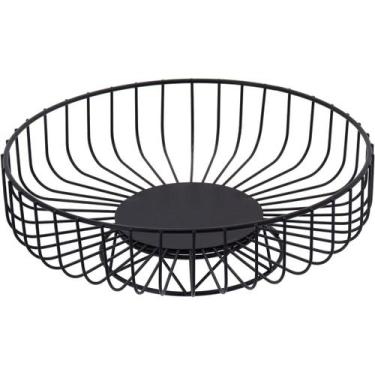 Imagem de Fruteira Home&Co 8x25x25cm Metal Preto Utensílio de Mesa para Servir e