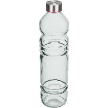 Imagem de Garrafa Home&Co 31x8x8cm Vidro Transparente 1,2L Bebidas Água Suco e C