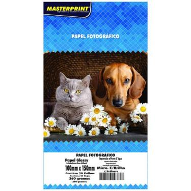 Imagem de Papel Fotográfico Branco Microporoso com Brilho 10x15 A6 260g com 20 F
