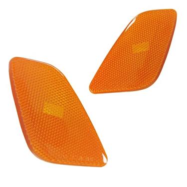 Imagem de KYYET Conjunto de lâmpadas de farol lateral esquerdo + direito para para-lama dianteiro, compatível com Jeep Wrangler TJ 1997-2006, lâmpadas de estacionamento, 55155629AC 55155628AC (lentes âmbar)