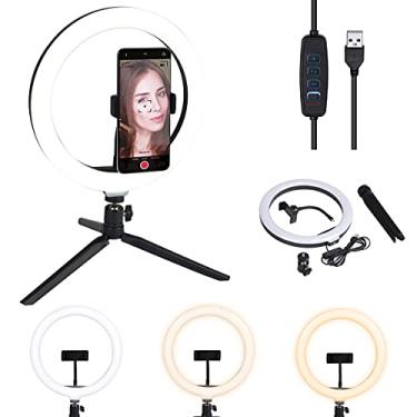 Imagem de RING LIGHT DE MESA 26CM COM TRIPÉ 20CM - RLM26, Vinik, 35443, Branco e Preto