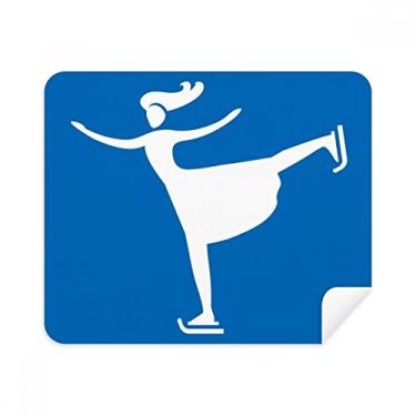 Imagem de Pano de limpeza para esqui de inverno esportivo azul delineado limpador de tela 2 peças tecido de camurça