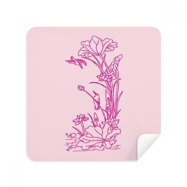 Imagem de Pano de limpeza de tela de tecido de camurça com flor de lótus, flor de lótus, 2 unidades