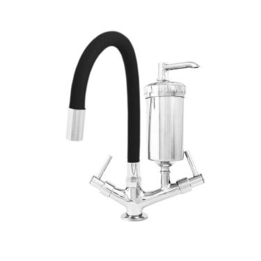 Imagem de Torneira Filtro Pia Cozinha Mesa Bica Flexível Preta