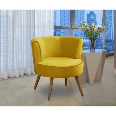 Imagem de Poltrona Para Sala Decorativa Isadora Suede Amarelo Madelina Decor