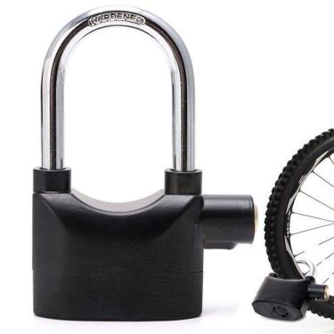 Imagem de Cadeado Grande com Alarme Sirene Segurança Anti furto 110db Som Alto