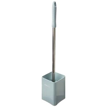 Imagem de Rayco - Escova Sanitária, Limpa Bordas, Cerdas Resistentes, ideal para vasos sanitários acompanha suporte, cor cinza.