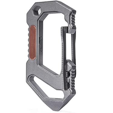 Imagem de KeyUnity Mosquetão de liberação rápida KU03 Titanium EDC 6 em 1 | Suporte para chaveiro | Chave de fenda | Abridor de garrafa | Raspador
