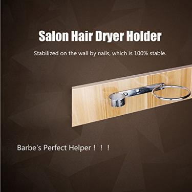 Imagem de Suporte para secador de cabelo, suporte para secador de cabelo de aço inoxidável, fonte de banho para pente ferramenta de armazenamento de banheiro secador de cabelo