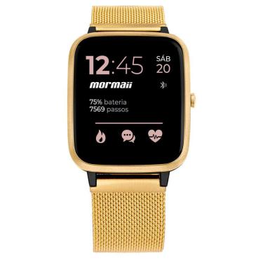 Imagem de Smartwatch Mormaii Life Unissex Full Display Dourado - MOLIFEAM/7D