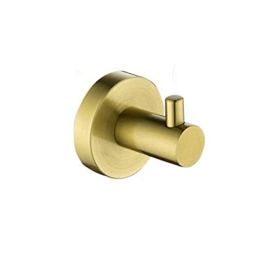 Imagem de Conjunto de ferragens de banheiro suporte de escova de banheiro ouro escovado gancho de roupão suporte de papel suporte de prato de sabão suporte de parede acessórios de banheiro, gancho de roupão de sinal