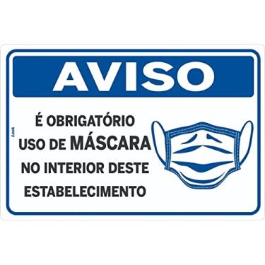 Imagem de Placa Sinalização Aviso Uso Obrigatório De Máscara