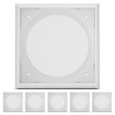 Imagem de Kit 6 Arandelas Quadradas Fixa 5 Polegadas Para Som Ambiente Branco Em