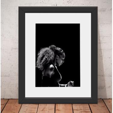 Imagem de Quadro Serena Williams Tenista 56x46cm Vidro Paspatur U1638