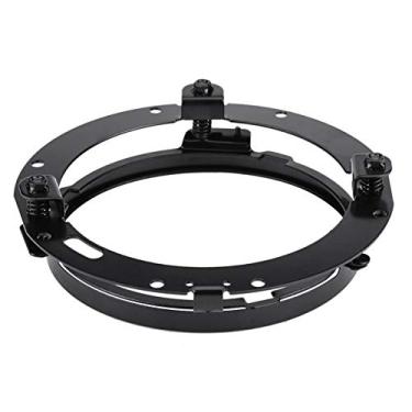 Imagem de Moldura do farol, suporte de farol de fixação forte 7 polegadas de diâmetro aço inoxidável galvanizado preto substituição para para motocicleta