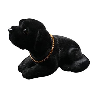 Imagem de WeiLaiKeQi Cachorro balançando a cabeça do carro, ornamento de resina para decoração de interiores de animal bonito para painel de carro, 16cm x 8cm x 10cm