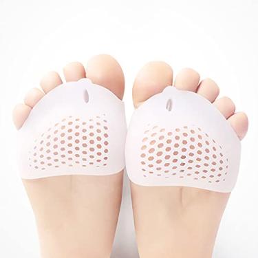 Imagem de Almofadas para o antepé do metatarso, almofadas para os pés para alívio da dor, gel macio, reutilizável, respirável, protetor de pé para meninas, mulheres e homens (branco)
