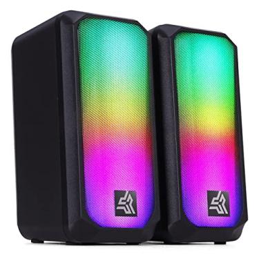 Imagem de Caixa de Som Gamer Speaker 10W Rms Real Led Rgb Estéreo Usb P2 Pc Computador Notebook Celular Tv