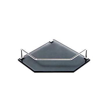 Imagem de Porta Shampoo de Canto Reto em Vidro Fumê Lapidado - Aquabox - 20cmx20cmx8mm