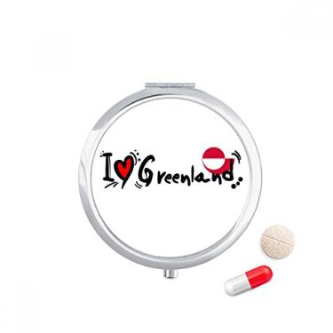 Imagem de I Love Greenland Palavra Bandeira Love Heart Illustration Pill Case Pocket Medicine Storage Box Dispenser Recipiente