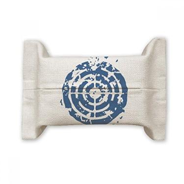 Imagem de Bolsa de linho de algodão com estampa de ilustração redonda, design de alvo azul