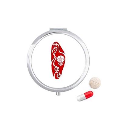 Imagem de Caixa de comprimidos Demon Head China Seal Fuying Painting Pocket Medicine Storage Box Recipiente dispensador